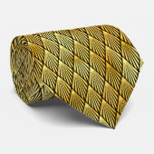 Cravate Motif Art Déco Gold & Black Sunburst (Roulé)