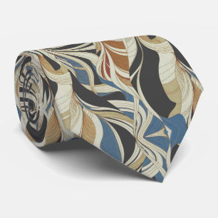 Cravate Motif Art Déco moderne à tourbillons
