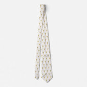 Cravate Motif Art déco or et blanc (Dos)