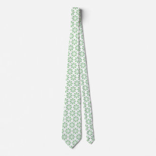Cravate Motif Art déco - Vert pâle sur blanc