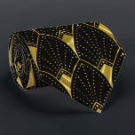 Cravate Motif Art déco Vintage brillant or sur gris foncé<br><div class="desc">Ce motif Art Déco vintage brillant sur un arrière - plan noir est une cravate élégante que vous pouvez porter au bureau ou à l'extérieur pour un dîner élégant. La couleur noire de l'arrière - plan est une couleur changeable pour correspondre à vos couleurs. Les couleurs plus foncées fonctionnent mieux....</div>