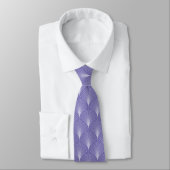 Cravate motif Art Déco violet blanc (Attaché)