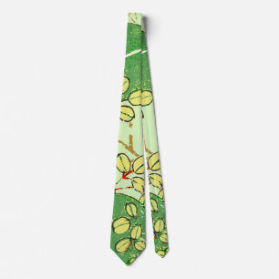 Cravate Motif artistique botanique floral de feuille japon