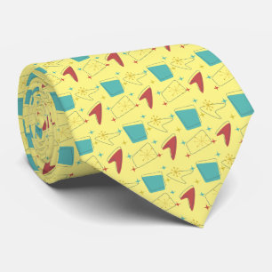 Cravate Motif atomique rétro sur jaune