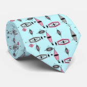 Cravate Motif atomique rose et gris (Roulé)