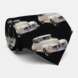 Cravate Motif automobile White Hotrod 1940s