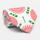 Cravate motif aux fleurs roses (Roulé)