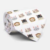 Cravate Motif avec de mignonnes têtes de chat (Roulé)