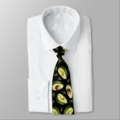Cravate Motif Avocado vert et noir (Attaché)