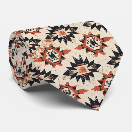 Cravate motif Aztec cool carrelé (Roulé)