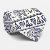 Cravate Motif aztèque tribal ethnique d'éléphant (Roulé)