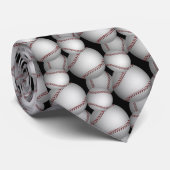 Cravate Motif Baseballs (Roulé)