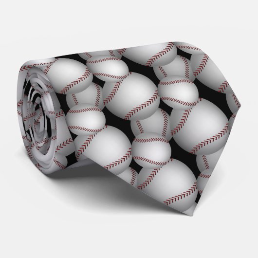 Cravate Motif Baseballs (Roulé)