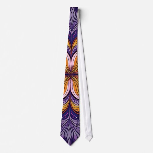 Cravate Motif Batik Purple (Devant)