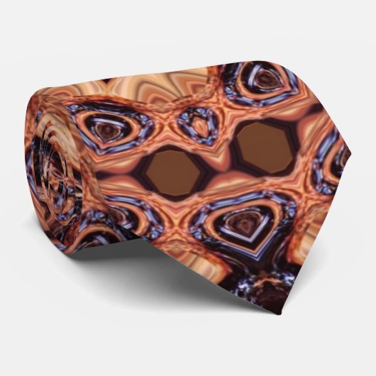 Cravate Motif Batik Star Choc Earth (Roulé)