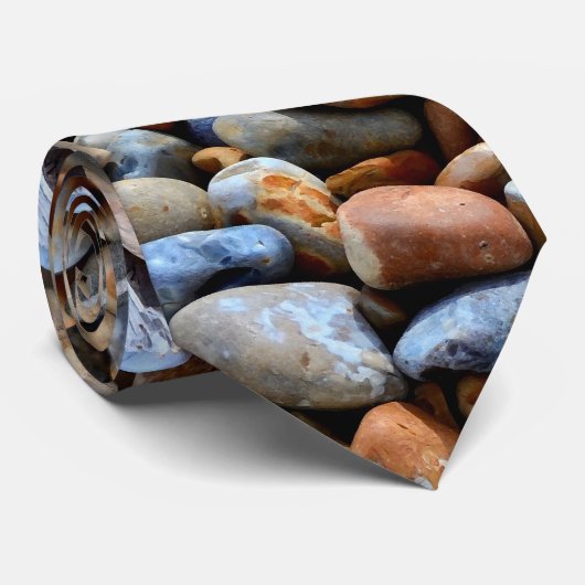Cravate Motif Beach Pebbles (Roulé)