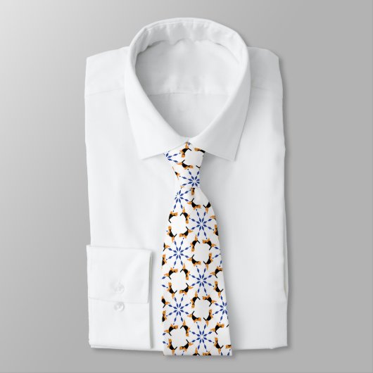 Cravate Motif beagle bleu (Attaché)