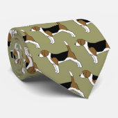 Cravate Motif beagle Green Cute Amoureux des chiens (Roulé)