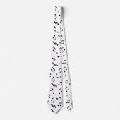 Cravate Motif Black and White Music Notes (Devant)