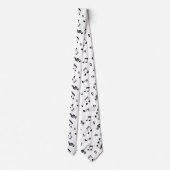 Cravate Motif Black and White Music Notes (Dos)