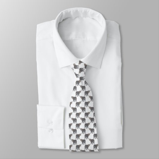 Cravate Motif blanc d'animal léopard simple (Attaché)
