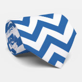 Cravate Motif blanc de Chevron de bleu royal (Roulé)