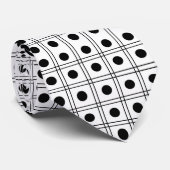 Cravate Motif blanc et noir à points Polka (Roulé)