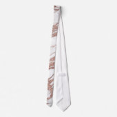 Cravate Motif blanc et rose élégant chic de marbre d'or (Dos)