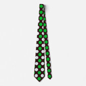 Cravate Motif blanc et vert circulaire sans fil (Devant)