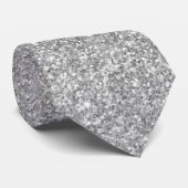 Cravate Motif Blanc Gris Et Étincelant (Roulé)