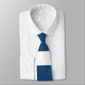 Cravate Motif blanc moderne de rayures de bleu marine (Attaché)