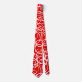 Cravate Motif blanc moderne en rouge (Devant)