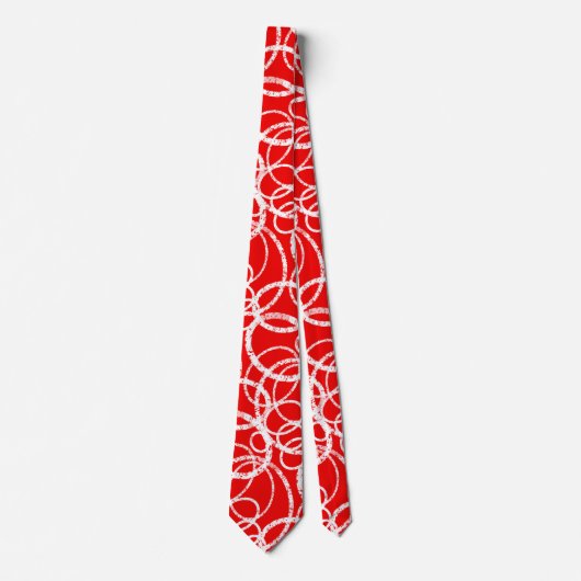 Cravate Motif blanc moderne en rouge (Devant)