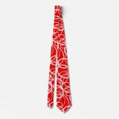 Cravate Motif blanc moderne en rouge (Dos)