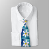 Cravate Motif blanc Narcissus (Attaché)