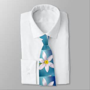Cravate Motif blanc Narcissus