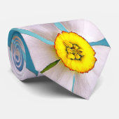 Cravate Motif blanc Narcissus (Roulé)