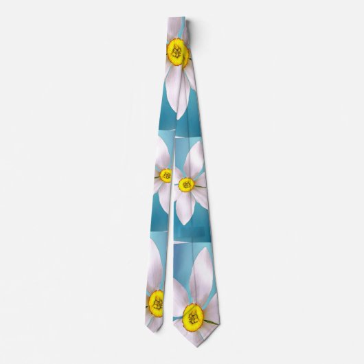 Cravate Motif blanc Narcissus (Dos)