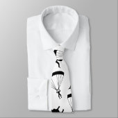 Cravate Motif blanc nommé personnalisé de parachutisme (Attaché)