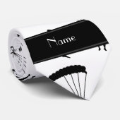 Cravate Motif blanc nommé personnalisé de parachutisme (Roulé)