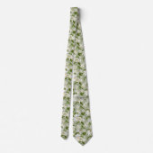 Cravate Motif blanc vert classique (Dos)