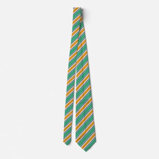 Cravate Motif blanc vert orange rayé (Dos)