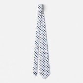 Cravate Motif blanche et bleu marine Polka-point s (Dos)