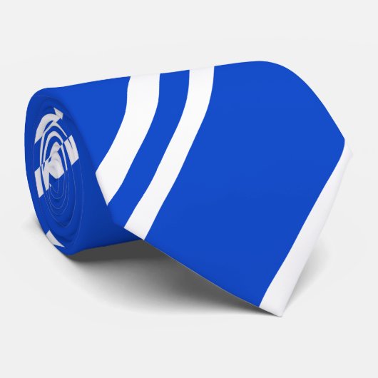 Cravate Motif Bleu Blanc rayé (Roulé)