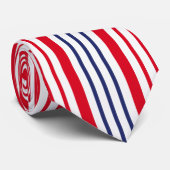 Cravate Motif Bleu Bleu Rouge Nautique (Roulé)