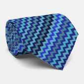 Cravate motif bleu chevron (Roulé)