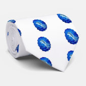 Cravate Motif bleu Dauphin (Roulé)