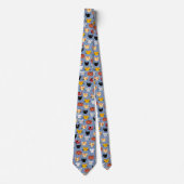 Cravate Motif bleu de chats Kitty mignons multiples (Devant)