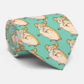 Cravate Motif bleu de hamster mignon (Roulé)
