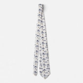 Cravate Motif bleu de phare nautique côtier (Dos)